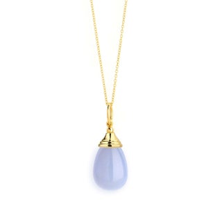 Mogul Mini Drop Charm Pendants Blue Chalcedony For Sale