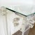 1980s Postmodern Bolted Lucite and Inlaid Glass Top Console Table For Sale - Image 5 of 7