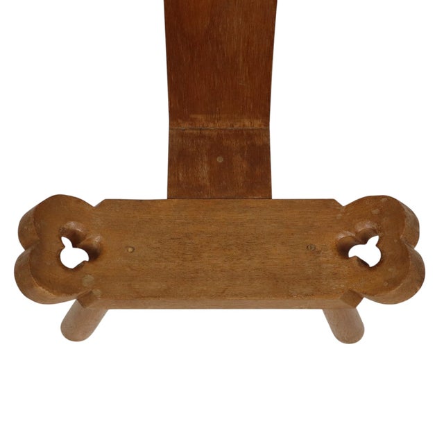 Mid-Century Modern Spanish Brutalist Tripod Chair in Oak For Sale - Image 10 of 14