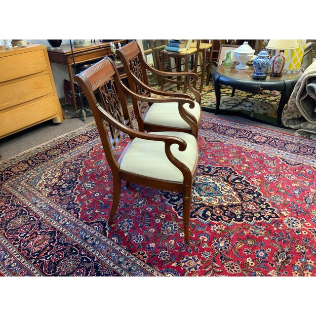 Pair of Late 20th Century Regenecy Style Arm Chairs For Sale - Image 4 of 12