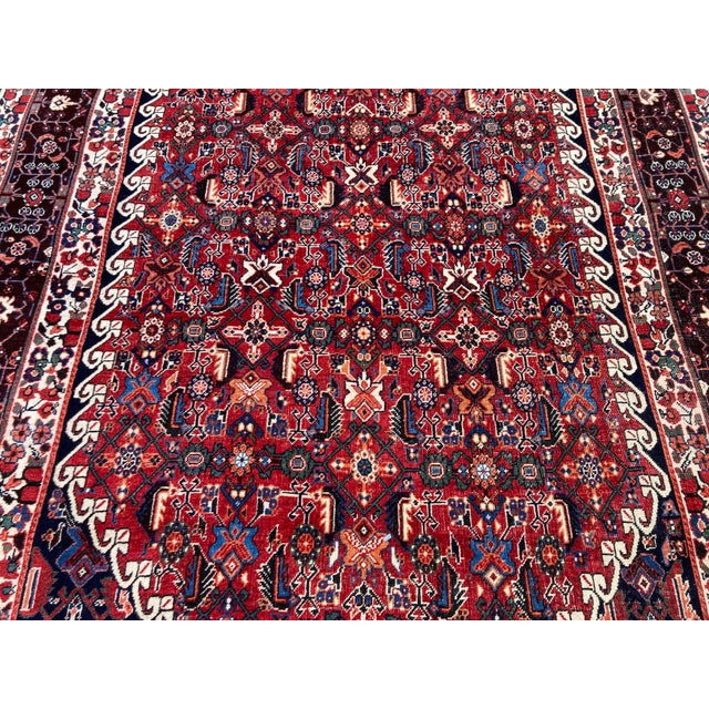 Red Antique Qashqai Rug, 1890s For Sale - Image 8 of 18
