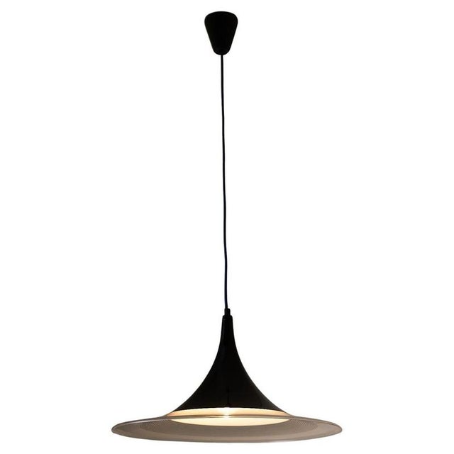 Black and Clear Acrylic Trumpet Pendant, 1980s For Sale - Image 10 of 10