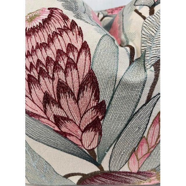 2020s Vervain "Sugarbush" in Pink Begonia 22" Pillows-a Pair For Sale - Image 5 of 5