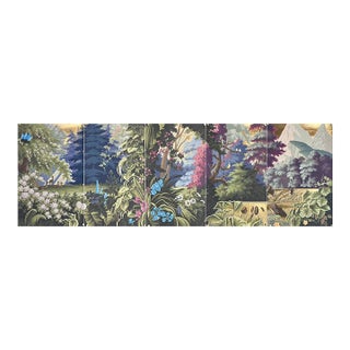 Rousseau-Inspired Lush Botanical Landscape Wallpaper, 5-Panel Set For Sale