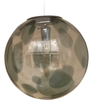 Olive-Green and Transparent Sphere Lamp in Murano Glass from Simoeng, 1990s