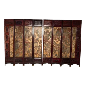Chinese Coromandel Screen, 18th Century, Rosewood, Painted, Figural, Geese