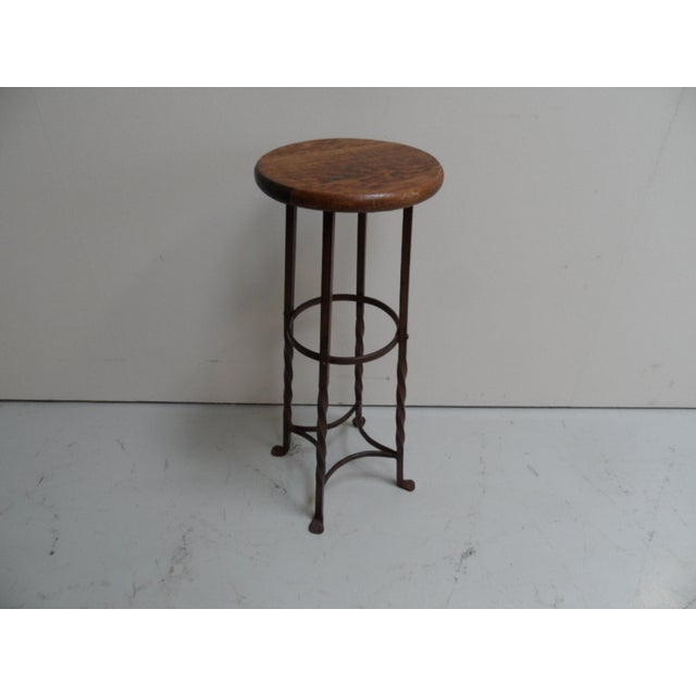 Industrial Round Metal Side Table, 1960s For Sale - Image 9 of 10