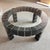 Brown Vintage Postmodern Dark Wood Block and Glass Circular Coffee Table For Sale - Image 8 of 12