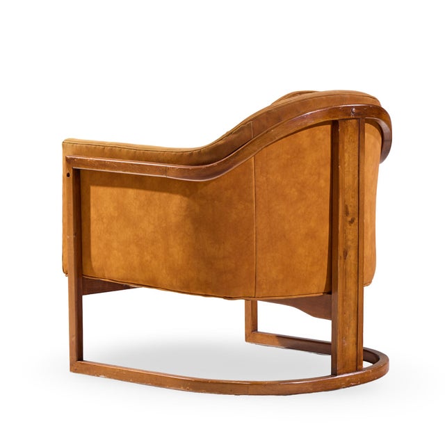 Brown Harvey Probber Mid Century Walnut Barrel Lounge Chairs - Pair For Sale - Image 8 of 12