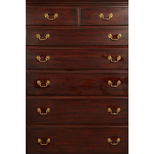 Henkel Harris Georgian Style Mahogany Tall Chest For Sale - Image 11 of 18