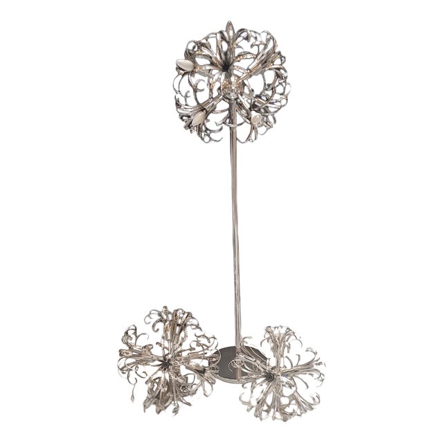 Italian Chromed Sputnik Floor & Ceiling Lamps Set of 3 For Sale