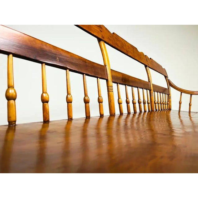 19th Century American Windsor Bench, Pine & Poplar, Heirloom Quality For Sale - Image 10 of 11