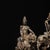Bronze Pair of Antique Gilt Bronze Bodhisattva Statues on Lion and Elephant Mounts, 0.9kg Each For Sale - Image 8 of 9