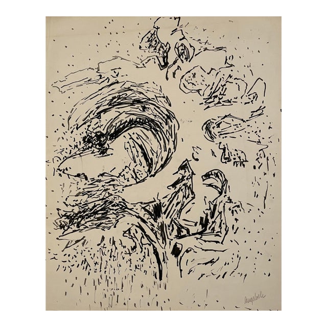 1960s Robert Angeloch Modern Drawing For Sale