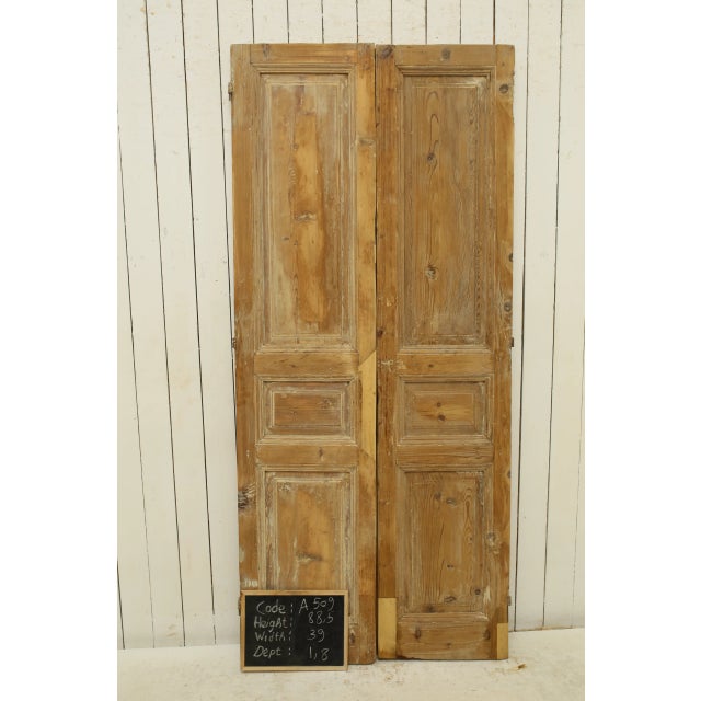 Rustic European Late 19th Century Double French Doors - a Pair For Sale - Image 3 of 5