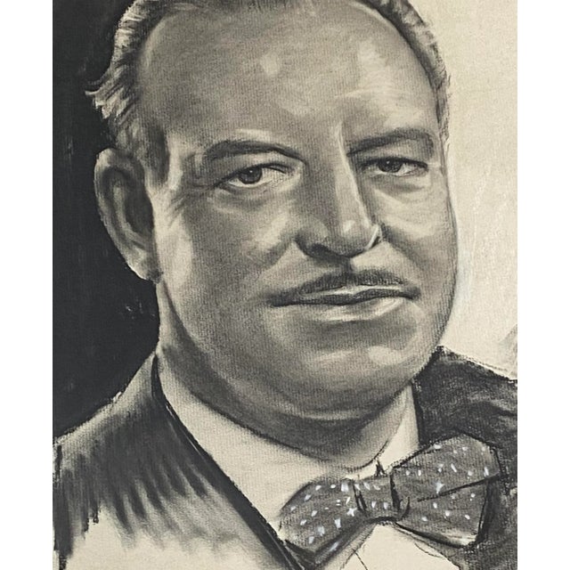 Drawing/Sketching Materials Irving Sinclair (Canada / America95-1969) Charcoal Portrait of Don Marshall C.1950 For Sale - Image 7 of 9