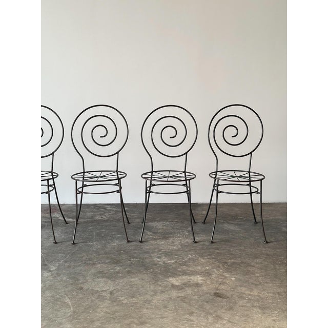 1980s Spiral Iron Chairs in the Style of Luigi Serafini for Sawaya & Moroni, 1980s, Set of 6 For Sale - Image 5 of 18