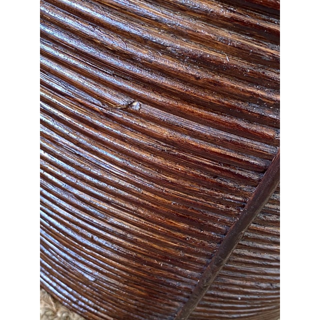 Boho Chic Vintage Coastal Palecek Pencil Reed Rattan Vase For Sale - Image 3 of 13