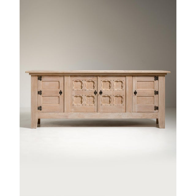 1970s French Oak Brutalist Buffet For Sale - Image 16 of 17
