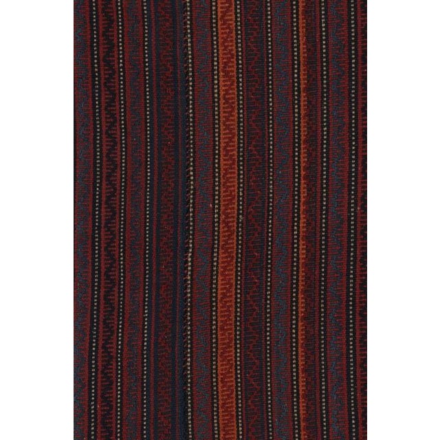 Vintage Persian Kilim in Red and Blue Stripes With Geometric Motifs - Rug & Kilim For Sale In New York - Image 6 of 10