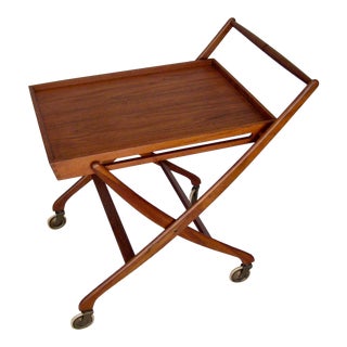 Danish Mid-Century Illum Bolighus Folding Bar Cart For Sale