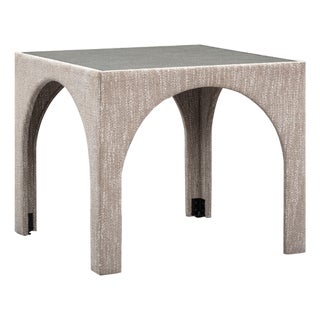 Tomlin Beige Game Table with Glass Top For Sale