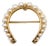 Early 20th Century Vintage 9k Yellow Gold Horseshoe Pearl Brooch For Sale