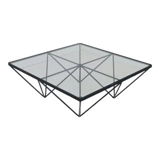 1980s Steel and Glass Coffee Table "Alanda" by Paolo Piva for B&b Italia For Sale