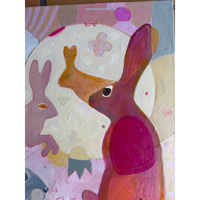 “Fluffle” a Rabbit Painting by LWren Walraven For Sale - Image 4 of 10