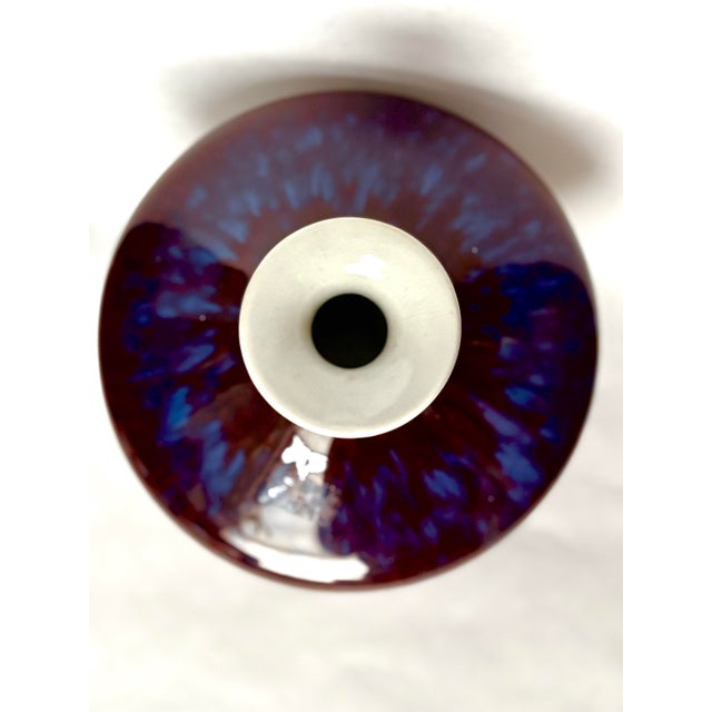 Chinoiserie Vintage Jingdezhen Chinese Oxblood Flambé Porcelain Vase, 1960s–1970s For Sale - Image 3 of 4