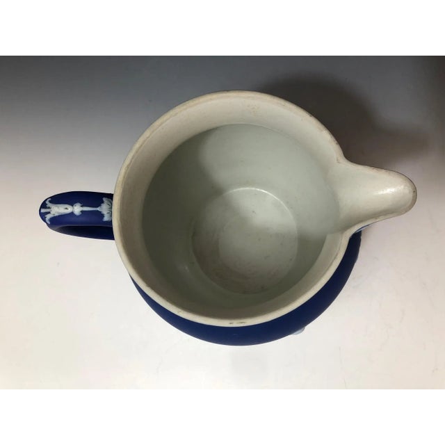 Antique Wedgwood Large Dark Blue Jasperware Pitcher Made in England For Sale - Image 11 of 13