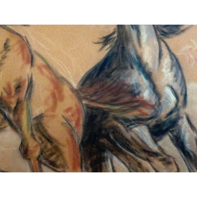 Jean M. Brown "Mustang" Pastel + Ink Artwork, Framed For Sale In San Francisco - Image 6 of 12