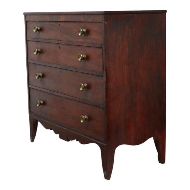 Hepplewhite Hepplewhite Mahogany Graduated 4 Drawer Chest With Slayed Legs C1830 For Sale - Image 3 of 12