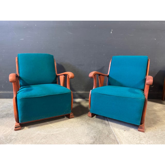 Pair of 1960s Art Deco Lounge Chair For Sale - Image 4 of 10