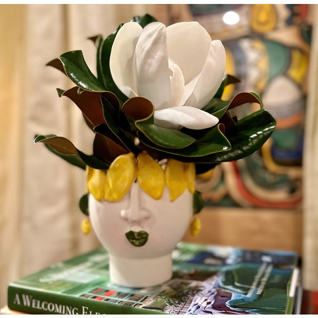 Traditional Studio Z Cachepot, Small Head with Lemons For Sale - Image 3 of 4
