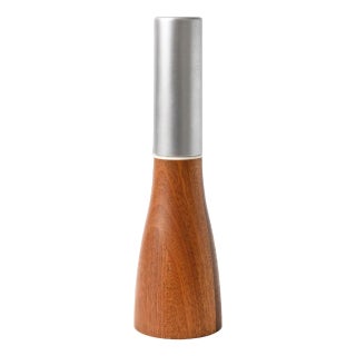 Teak and Aluminium Salt Mill by Georg Fontana for Bodum, 2000s For Sale