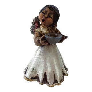 1930's Italian Bozner Engel Thun Clay Angel Candle Holder For Sale