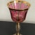 Traditional Vintage Moser Gilt Cranberry Panel Bohemian Cabochon Wine Glass in Black Box For Sale - Image 3 of 13