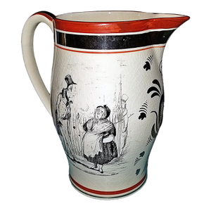 English 1800s Creamware Pitcher Jug