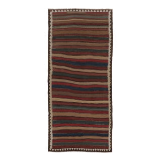 Vintage Persian Kilim, Tribal Gallery Runner in Polychromatic Stripes - Rug & Kilim For Sale