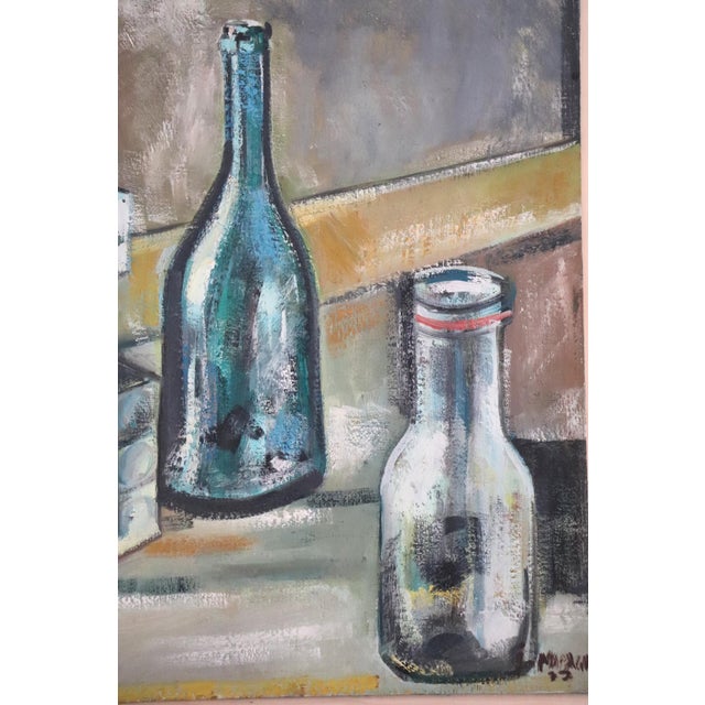 Jordi Maragall, Still Life with Bottles, 1977, Oil Painting on Canvas, Framed For Sale - Image 4 of 10