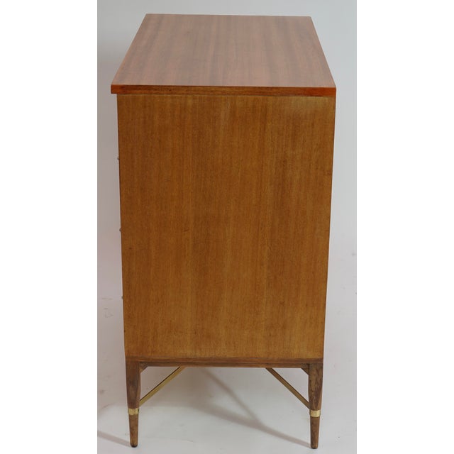 Calvin Furniture 1960s Mid Century Modern Paul McCobb for Calvin Group Mid Century Brass X-Base Dresser Chest of Drawers Made of Mahogany For Sale - Image 4 of 11