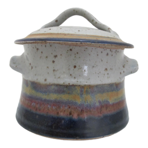 Signed Ralph Lodewick Stoneware PNW Studio Pottery Crock Jar Pot With Lid