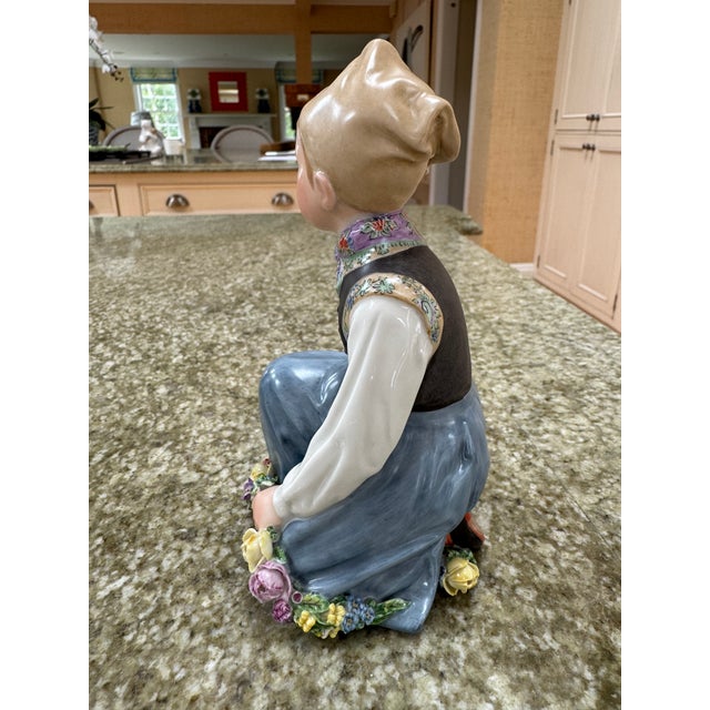 1900 - 1909 Pair of Early 1900s Royal Copenhagen Carl Martin-Henson Figurines of a Boy and Girl For Sale - Image 5 of 11