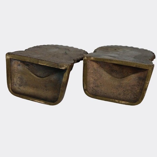 Metal Arts & Crafts Bronze Native American War Chief Bookends C1920 For Sale - Image 7 of 7