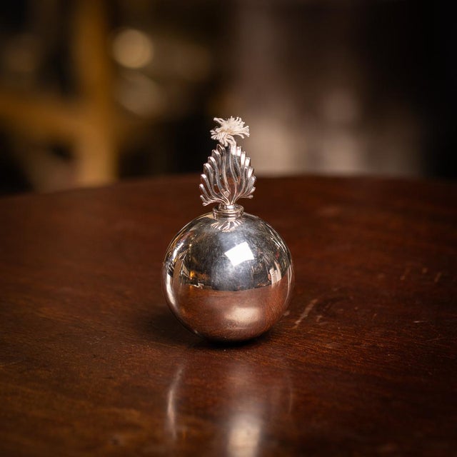 Antique English Silver Grenade Table Lighter, 1898 For Sale - Image 18 of 18