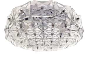 Large Chromed Crystal Flush Mount Fixture from Kinkeldey, Germany, 1960s