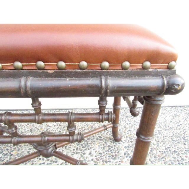 Antique French Faux Bamboo Stool For Sale - Image 15 of 17