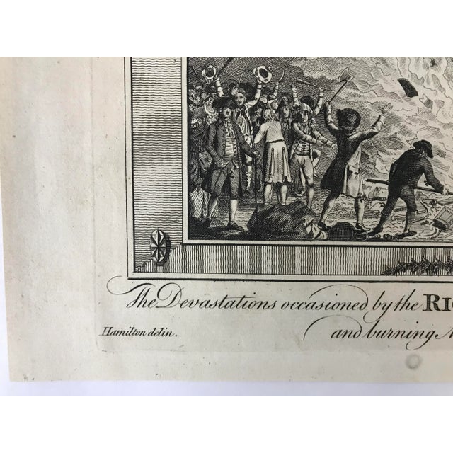 16th Century 1783 Engraved Print: The Devastations by Rioters of London For Sale - Image 5 of 13