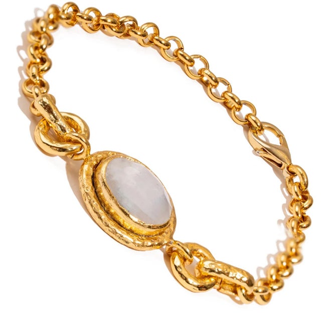 Lunar Glow Moonstone Gold Adjustable Bracelet For Sale In Miami - Image 6 of 9